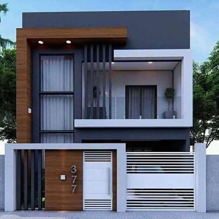 Fachada de casa contemporánea