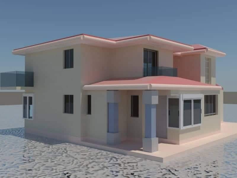 Render 3D del anteproyecto de una vivienda